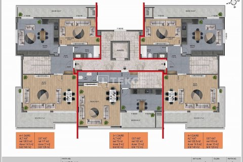 3+1 Leilighet i Alanya, Antalya, Tyrkia Nr. 148385 - 3