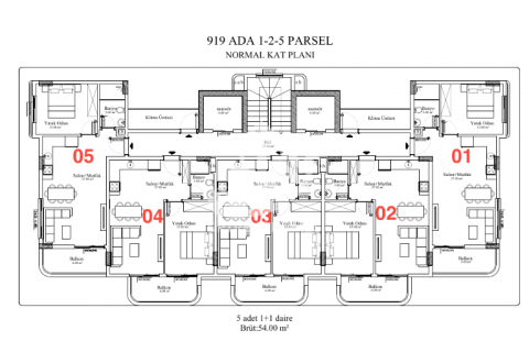 1+1 Penthouse  i Kestel, Antalya, Tyrkiet Nr. 130365 - 13
