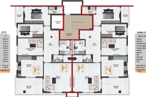 Продажа квартиры в Оба, Анталье, Турция 3+1, 150м2, №130364 – фото 21