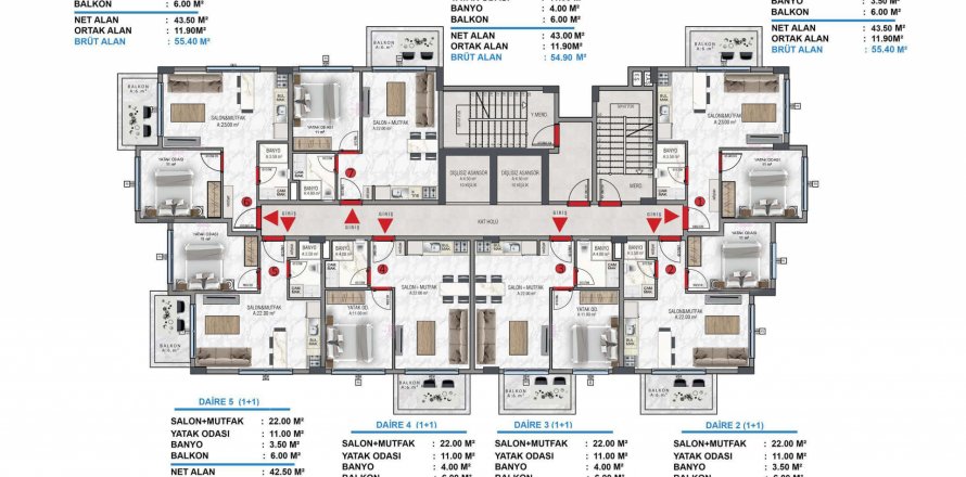 2+1 Leilighet  i Avsallar, Antalya, Tyrkia Nr. 112164