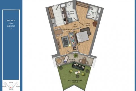 Продажа квартиры  в Стамбуле, Турция 2 комн., 88м2, №111727 – фото 10