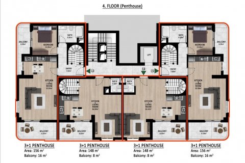 Leilighet  i Alanya, Antalya, Tyrkia Nr. 114564 - 13