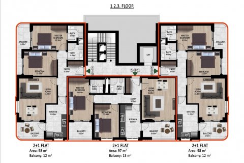 Leilighet  i Alanya, Antalya, Tyrkia Nr. 114564 - 12