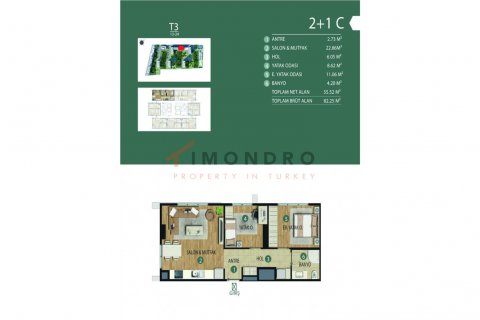 2+1 Lägenhet i Kartal, Istanbul, istanbul, Turkiet Nr. 152687 - 25
