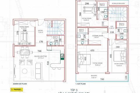3+1 Villa  i Alanya, Antalya, Tyrkia Nr. 60870 - 17