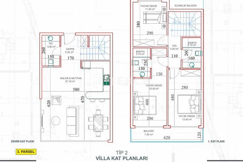 3+1 Villa  i Alanya, Antalya, Tyrkia Nr. 60870 - 18