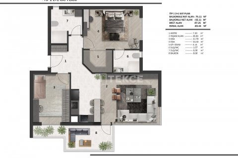 2+1 Lejlighed i Aksu, Antalya, Tyrkiet Nr. 145560 - 11