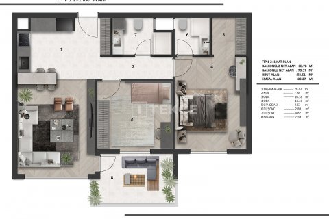 2+1 Lejlighed i Aksu, Antalya, Tyrkiet Nr. 145560 - 12