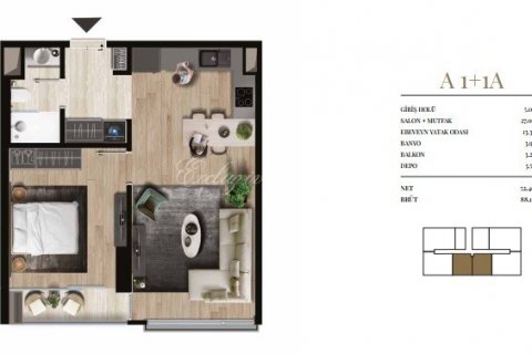 1+1 Lejlighed i Istanbul, Tyrkiet Nr. 210527 - 27