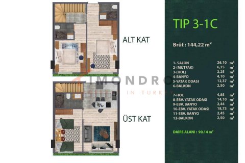 1+1 Leilighet i Kâğıthane, Istanbul, Tyrkia Nr. 192844 - 21