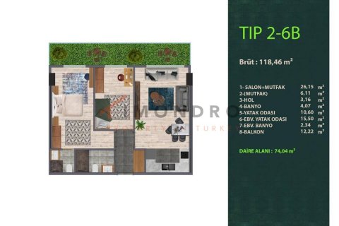 1+1 Leilighet i Kâğıthane, Istanbul, Tyrkia Nr. 192844 - 15