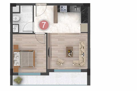 1+1 Wohnung  in Aksu, Antalya, Türkei Nr. 210211 - 3
