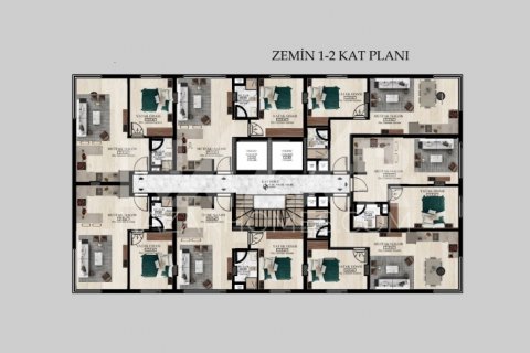 آپارتمان در  Alanya ، ترکیه 1 خوابه ، 50 متر مربع.  شماره 116655 - 26