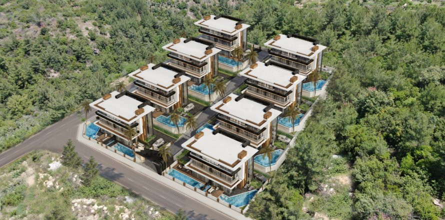 3+1 Villa  i Alanya, Antalya, Tyrkia Nr. 157734