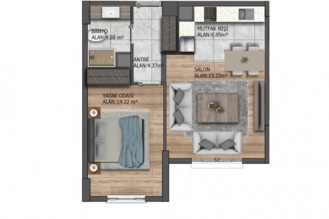Продажа квартиры в Эсеньюрте, Стамбуле, Турция 2 комн., 72м2, №112759 – фото 21