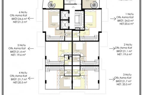 2+1 Lägenhet  i Alanya, Antalya, Turkiet Nr. 113600 - 26