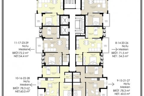2+1 Lägenhet  i Alanya, Antalya, Turkiet Nr. 113600 - 27