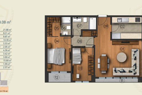 2+1 Lejlighed  i Kâğıthane, Istanbul, Tyrkiet Nr. 147822