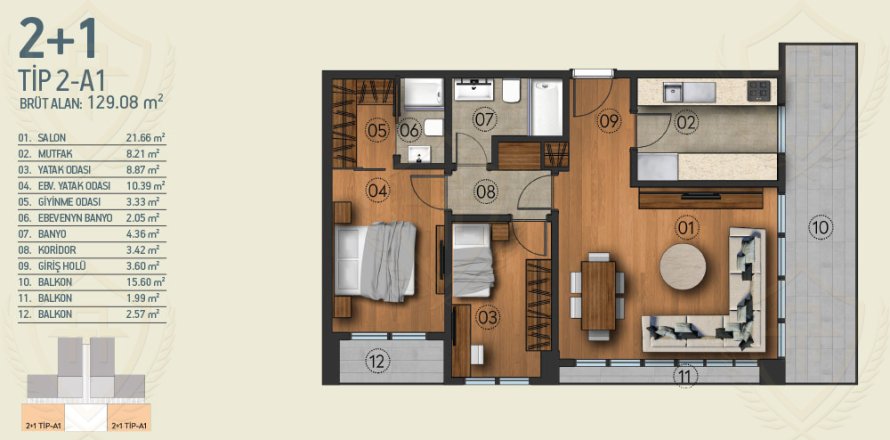 2+1 Lägenhet i Kâğıthane, Istanbul, istanbul, Turkiet Nr. 147822