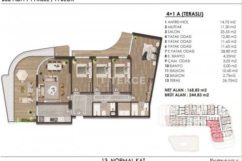 Продажа квартиры в Бююкчекмедже, Стамбуле, Турция 2+1, 116м2, №149867 – фото 27