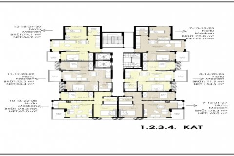 1+1 Lejlighed i Alanya, Antalya, Tyrkiet Nr. 116645 - 16