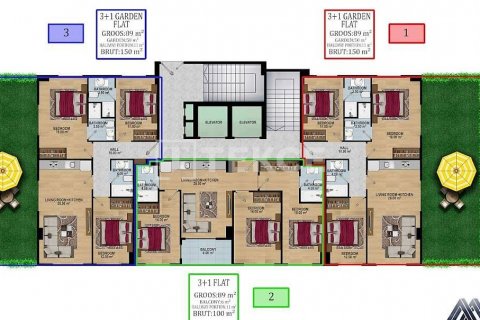 Daire  3+1  Alanya, Antalya, Türkiye №72503 - 6