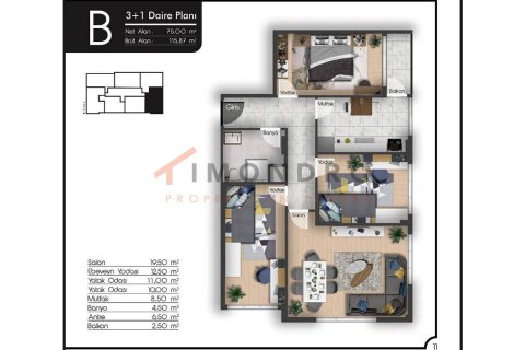 2+1 Lejlighed  i Eyup, Istanbul, Tyrkiet Nr. 151813 - 9