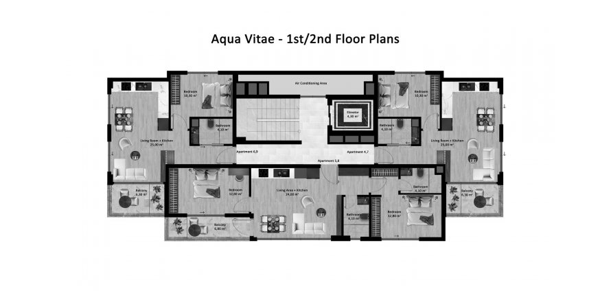 1+1 Lägenhet i Aqua Vitae, Kestel, Antalya, Turkiet Nr. 189829