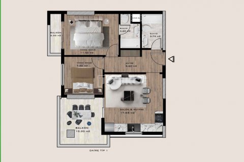 Продажа квартиры в Мезитли, Мерсине, Турция 2+1, 67м2, №85486 – фото 13