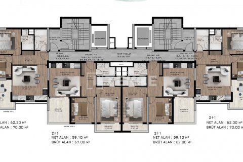 Продажа квартиры в Мезитли, Мерсине, Турция 2+1, 67м2, №85486 – фото 15