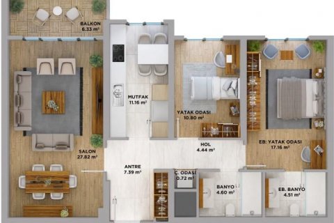 Продажа квартиры  в Авджылар, Стамбуле, Турция 3 комн., 132м2, №113158 – фото 19