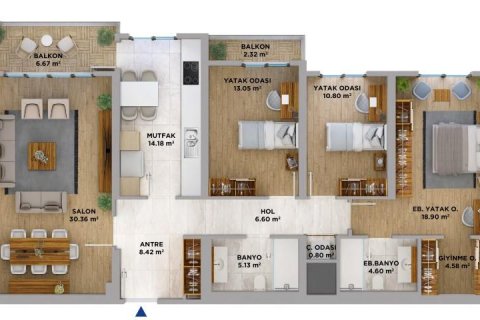 Продажа квартиры  в Авджылар, Стамбуле, Турция 3 комн., 132м2, №113158 – фото 20