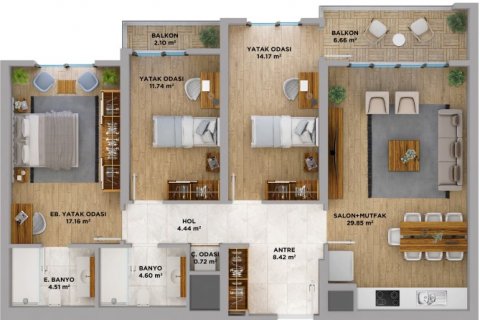 Продажа квартиры  в Авджылар, Стамбуле, Турция 3 комн., 132м2, №113158 – фото 21