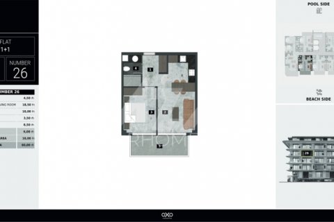 1+1 Lejlighed  i Kestel, Bursa, Tyrkiet Nr. 116756 - 15