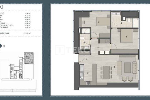 آپارتمان در Istanbul ، ترکیه 2 خوابه ، 201 متر مربع. شماره 44963 - 19