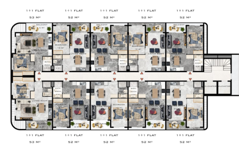 Apartment for sale in Oba, Antalya, Turkey, 1 bedroom, 52m2, No. 145443 – photo 29