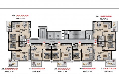 Продажа квартиры в Махмутларе, Анталье, Турция 1+1, 47м2, №110968 – фото 26
