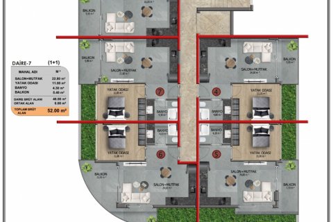 2+1 Lägenhet  i Kestel, Antalya, Turkiet Nr. 110967 - 10