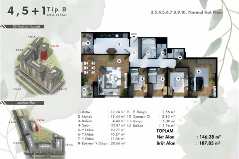 Apartment for sale  in Eyup, Istanbul, Turkey, 4 bedrooms, 175m2, No. 193689 – photo 27