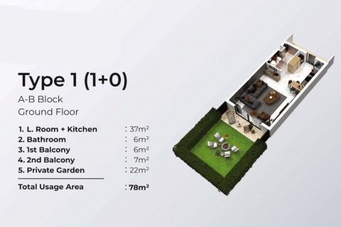 Apartment for sale in Northern Cyprus, studio, 74m2, No. 144656 – photo 18