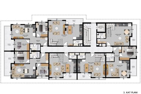 2+1 Lejlighed i Alanya, Antalya, Tyrkiet Nr. 62756 - 22