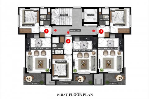 1+1 Wohnung  in Avsallar, Antalya, Türkei Nr. 179962 - 14