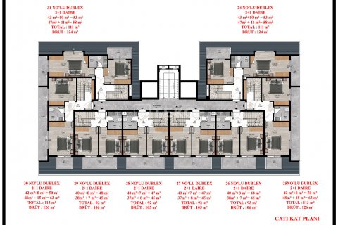 1+1 Lägenhet  i Alanya, Antalya, Turkiet Nr. 193831 - 14