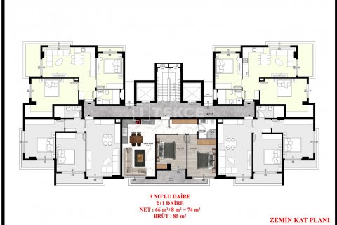 1+1 Lägenhet  i Alanya, Antalya, Turkiet Nr. 193831 - 15