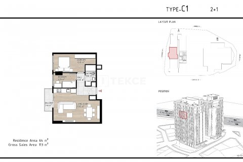 Apartment for sale  in Istanbul, Turkey, 1 bedroom, 70m2, No. 176518 – photo 22