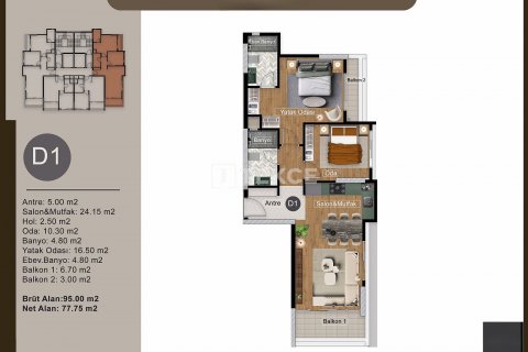 Apartment for sale  in Mezitli, Mersin, Turkey, 2 bedrooms, 95m2, No. 186995 – photo 26