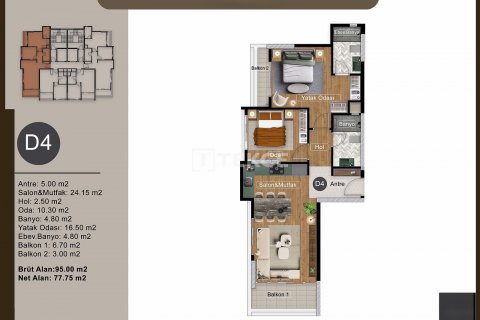 Apartment for sale  in Mezitli, Mersin, Turkey, 2 bedrooms, 95m2, No. 186995 – photo 29