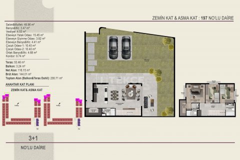 2+1 Leilighet  i Antalya, Tyrkia Nr. 167392 - 14