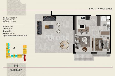 2+1 Leilighet  i Antalya, Tyrkia Nr. 167392 - 16