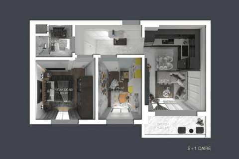 2+1 Lejlighed  i Alanya, Antalya, Tyrkiet Nr. 170169 - 20